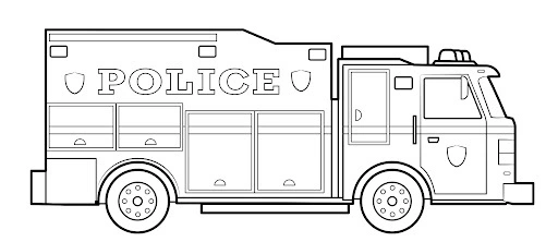 Kolorowanka duży wóz policyjny